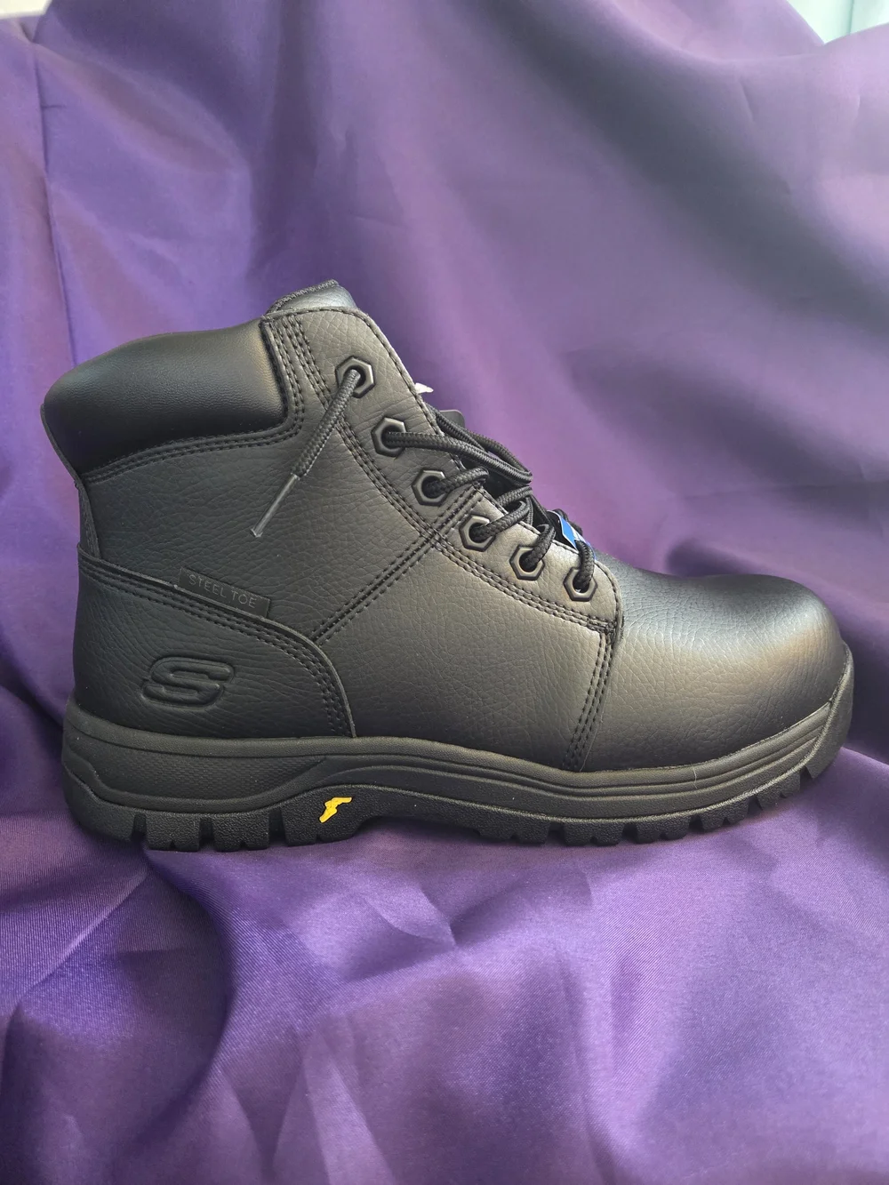 Skechers Men's Black Work Boot with Steel Toe Size 10